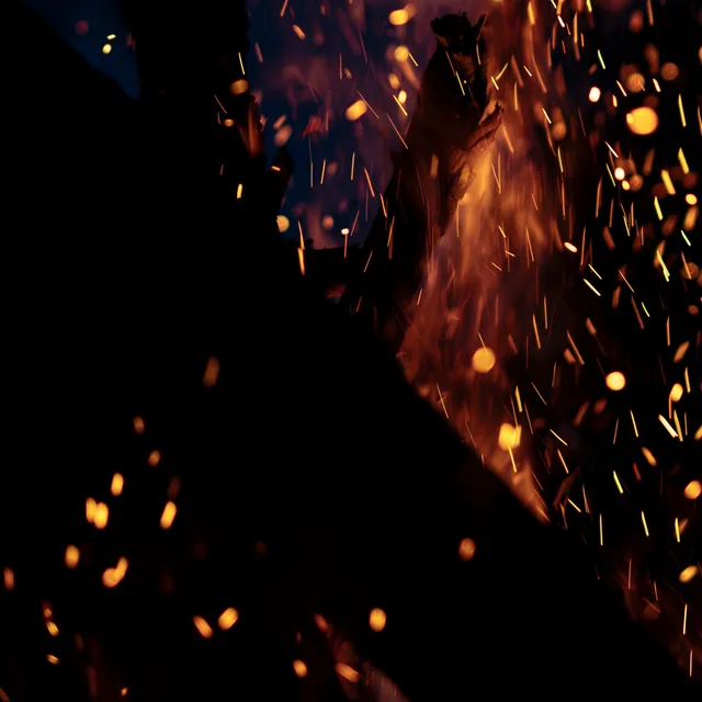 sparks off the fire