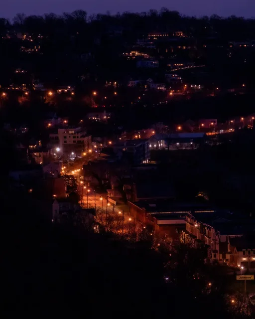 town lights from above